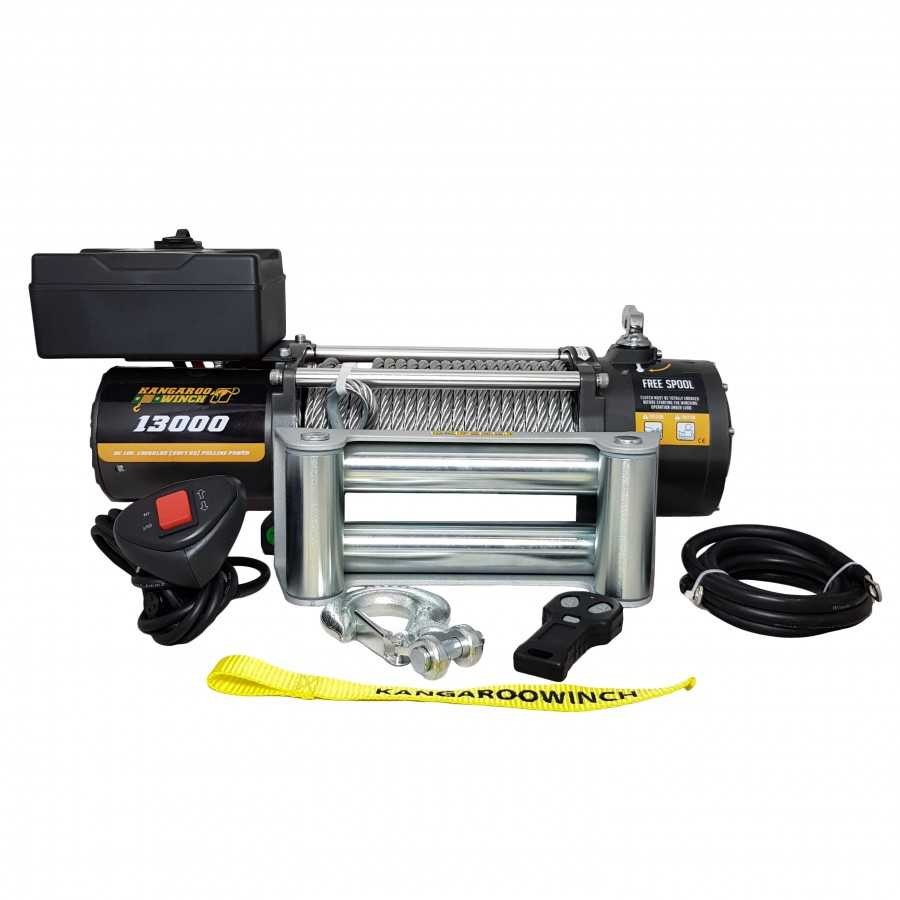 Troliu electric KANGAROOWINCH K13000 12V (trage 5897 kg), cablu otel la 12 V