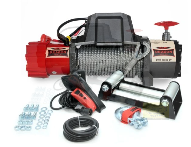Troliu electric DRAGON WINCH DWM 13000 ST (trage 5897 kg), cablu otel, la 12 V