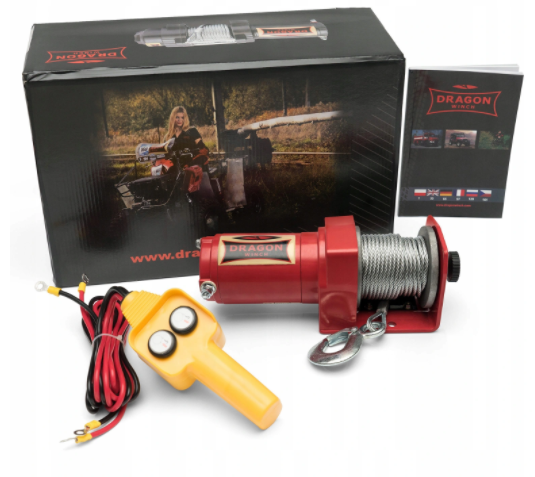 Troliu electric DRAGON WINCH DWM 2000 ST YP (trage 906 kg), cablu otel la 12V
