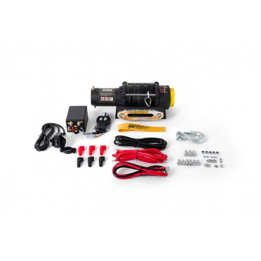 Troliu electric KANGAROOWINCH K4500SR (trage 2040 kg), cablu sintetic la 12V